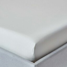 Rackhams Crisp & Cool 200 TC Egyptian Cotton Percale Fitted Sheet – 30 cm Deep - Single - Silver Grey