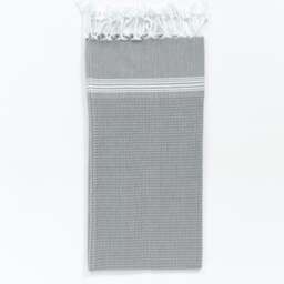 Rackhams Tuana Cotton Hammam Hand Towel with Tassels - Burnt Orange with White Stripes - thumbnail 6