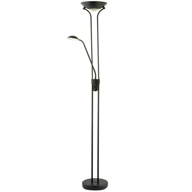 Rackhams LED Mother and Child Floor Lamp in Matte Black with Rotary Dimmer Switches - image 1