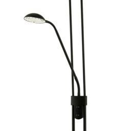 Rackhams LED Mother and Child Floor Lamp in Matte Black with Rotary Dimmer Switches - thumbnail 4