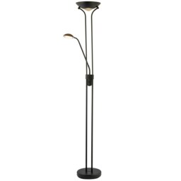 Rackhams LED Mother and Child Floor Lamp in Matte Black with Rotary Dimmer Switches - thumbnail 2