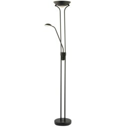 Rackhams LED Mother and Child Floor Lamp in Matte Black with Rotary Dimmer Switches - thumbnail 1