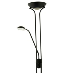 Rackhams LED Mother and Child Floor Lamp in Matte Black with Rotary Dimmer Switches - thumbnail 3