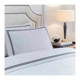 Rackhams Elara Reversible Cotton Embroidered Duvet Cover Set - Black - King - Black - 100% Cotton - thumbnail 2