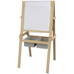 Rackhams Kids Easel with Paper Roll, 3 in 1 Art Easel for Toddlers, Double-Sided Kids Whiteboard Blackboard with Storage Baskets for Ages 3-6 Years - thumbnail 1