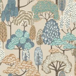 Rackhams Happy Trees Brushstroke Nursery Textured Wallpaper, Blue