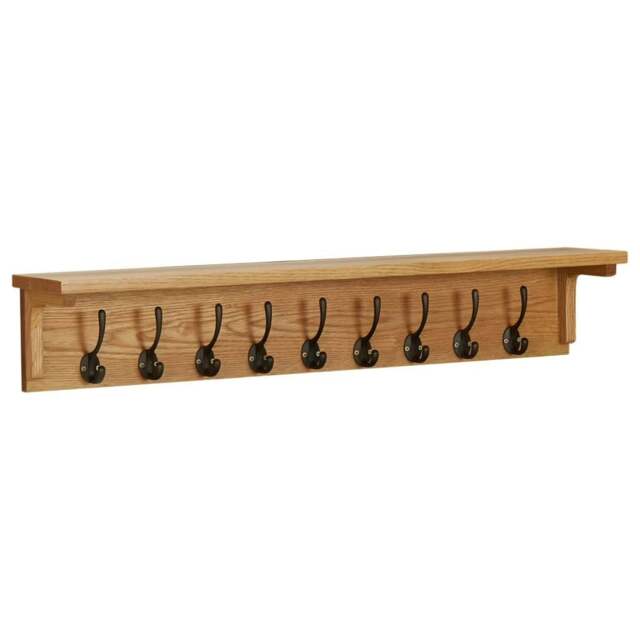 Rackhams Coat Rack 90x16x16 cm Solid Oak Wood