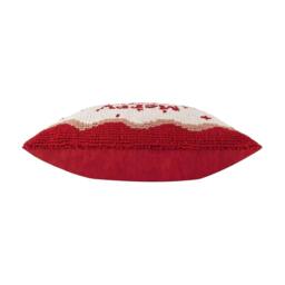 Rackhams Merry Christmas Tufted Candy Cushion Cover - Red/White - 30cm x 50cm - Red/White - 100% Mixed - thumbnail 3