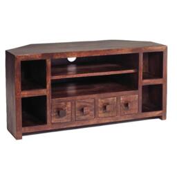 Rackhams Maxen Mango Corner TV Unit - 110 cm - 55 cm - Wood - thumbnail 3