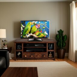 Rackhams Maxen Mango Corner TV Unit - 110 cm - 55 cm - Wood - thumbnail 2
