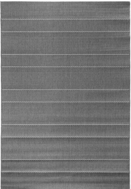 Rackhams Indoor Outdoor Grey Rug – Striped Design - 80X150 cm