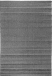 Rackhams Indoor Outdoor Grey Rug – Striped Design - 80X150 cm - thumbnail 1