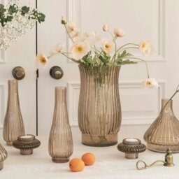Rackhams Airlie Ribbed Snowdrop Stem Vase - Grey - thumbnail 6