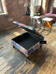 Rackhams Premium Handmade Damask Multicolour Storage Ottoman Bench – UK Storage Seat & Coffee Table - 38 x 18 Inches (97 x 46cm) - thumbnail 4