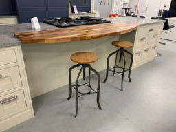 Rackhams Trento Vintage Breakfast Bar Stool, Fixed Black Legs And Footrest, Height Adjustable Swivel, Home & Kitchen Barstool, Rustic Brown - thumbnail 2