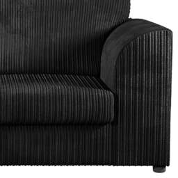 Rackhams Luxor Cord Long Fabric 4 Seater - Full Back - Cream - thumbnail 6