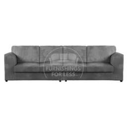 Rackhams Luxor Cord Long Fabric 4 Seater - Full Back - Cream - thumbnail 3