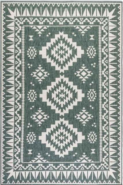 Rackhams Dynamic Indoor & Outdoor Reversible Green Rug - 80X150 cm