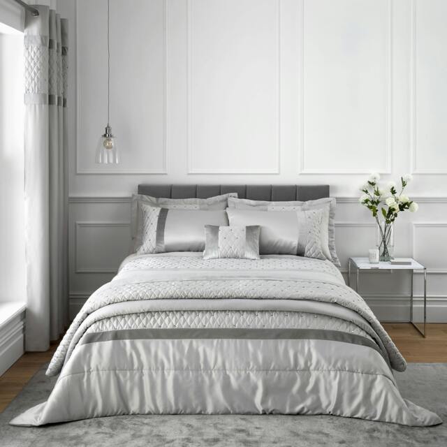 Rackhams Sequin Cluster Duvet Cover Set - Super King - Silver - image 1