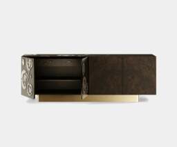 Rackhams Moss Sideboard: Nature's Elegance in Walnut Root Veneer and Aged Brass - thumbnail 2