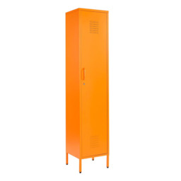 Rackhams Metal Tall 3 Shelve Locker Cabinet, 1 Door Wardrobe Storage Cupboard for Home or Office - Grey - Steel - 38.5cm(d)38.5cm(h)180cm(w) - thumbnail 3