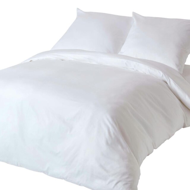 Rackhams Organic 400 TC Egyptian Cotton Sateen Duvet Cover Set, European Size - White - 150 x 200 cm - image 1