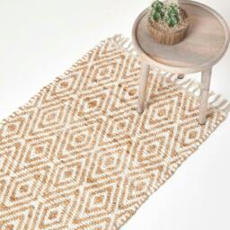Rackhams Sierra Neutral Diamond Pattern Hemp Chindi Rug - 160 x 230 cm - thumbnail 2