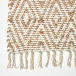 Rackhams Sierra Neutral Diamond Pattern Hemp Chindi Rug - 160 x 230 cm - thumbnail 4