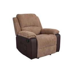 Rackhams Preston Jumbo Cord Manual Recliner Armchair in Brown - Brown - thumbnail 1