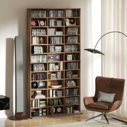 Rackhams DVD CD Media Storage Rack, Video Display Unit, Oak Tone - Rustic Brown - thumbnail 1