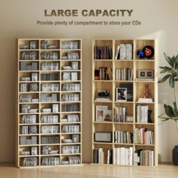 Rackhams DVD CD Media Storage Rack, Video Display Unit, Oak Tone - Rustic Brown - thumbnail 4