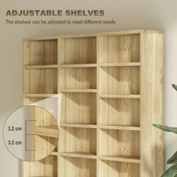 Rackhams DVD CD Media Storage Rack, Video Display Unit, Oak Tone - Rustic Brown - thumbnail 5