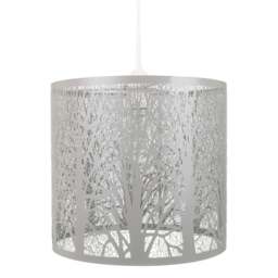 Rackhams Unique and Beautiful Soft Grey Metal Forest Design Ceiling Pendant Shade - thumbnail 1