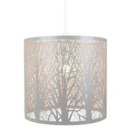 Rackhams Unique and Beautiful Soft Grey Metal Forest Design Ceiling Pendant Shade - thumbnail 2