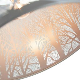 Rackhams Unique and Beautiful Soft Grey Metal Forest Design Ceiling Pendant Shade - thumbnail 4