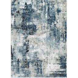 Rackhams Jolie-Abstract Blue Grey Beige Black Modern Marble Rug - 160cm_diameter - thumbnail 3