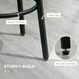 Rackhams Bar Stools Set of 2 Counter Height Bar Stools for Dining Room Kitchen - Brown - thumbnail 4