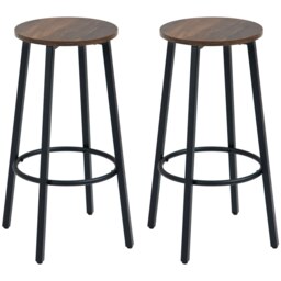 Rackhams Bar Stools Set of 2 Counter Height Bar Stools for Dining Room Kitchen - Brown - thumbnail 2