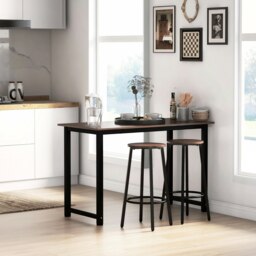 Rackhams Bar Stools Set of 2 Counter Height Bar Stools for Dining Room Kitchen - Brown