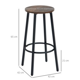 Rackhams Bar Stools Set of 2 Counter Height Bar Stools for Dining Room Kitchen - Brown - thumbnail 5