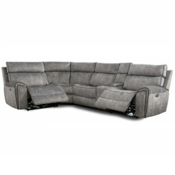 Rackhams Electric Recliner Sofa, Power Corner Recliner Corner Sofa Set 105–135 Degrees with Adjustable Backrest and Footrest - DARK GREY - 5 Seater w Console - thumbnail 4