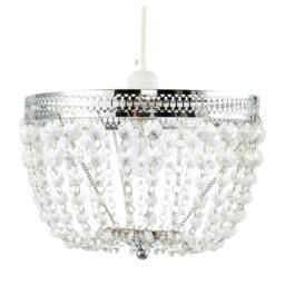 Rackhams Traditional Vintage Chrome Pendant Lighting Shade with Clear Acrylic - thumbnail 5