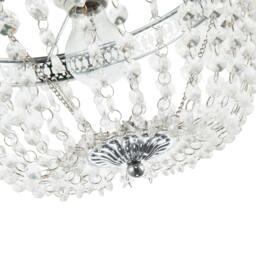 Rackhams Traditional Vintage Chrome Pendant Lighting Shade with Clear Acrylic - thumbnail 4