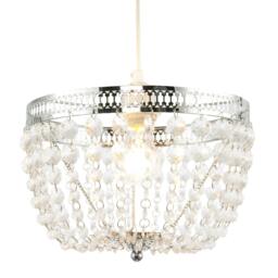 Rackhams Traditional Vintage Chrome Pendant Lighting Shade with Clear Acrylic - thumbnail 2