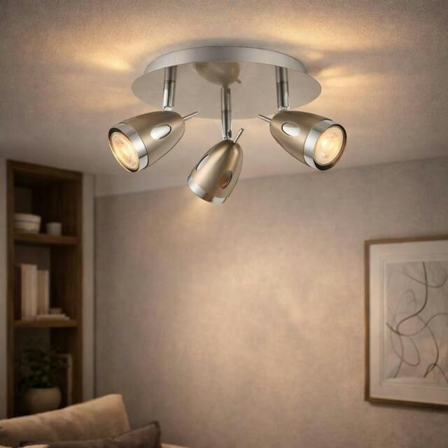 Rackhams Lottie 3 Light Satin Nickel Ceiling Spotlight Plate - image 1