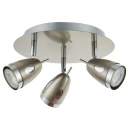 Rackhams Lottie 3 Light Satin Nickel Ceiling Spotlight Plate - thumbnail 4
