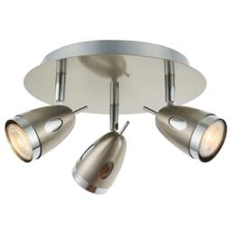 Rackhams Lottie 3 Light Satin Nickel Ceiling Spotlight Plate - thumbnail 2