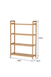 Rackhams 4 Tier Wood Audriel Bookcase - Brown - thumbnail 6