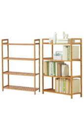 Rackhams 4 Tier Wood Audriel Bookcase - Brown - thumbnail 4