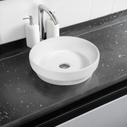 Rackhams 7375 Ceramic Vert Round Countertop Basin - White - Ceramic - One Size